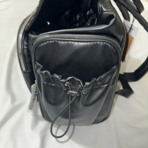 Steve Madden Black Embossed Backpack/Diaper Bag - Picture 4 of 13